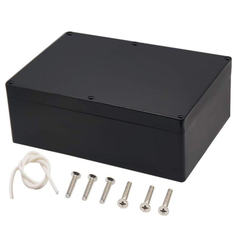 Zulkit Junction Box, Zulkit Project Box IP65 Waterproof Outdoor Box ABS Plastic Electrical Boxes Electronic Enclosure Black 10.4 x 7.2 x 3.7 inch (263 x 182 x 95 mm)(Pack of 1) - Image 1